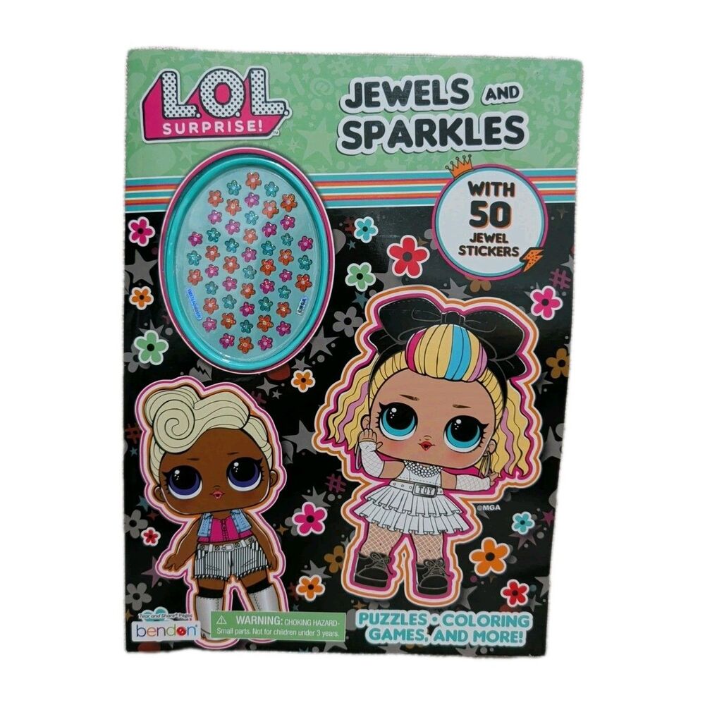 LOL Surprise Crystals & Sparkles Coloring & Activity Book Jewel Stickers NEW